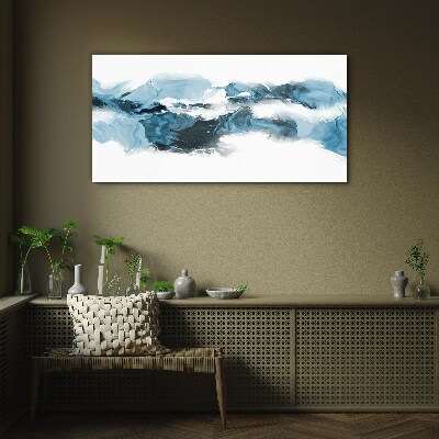 Ocean waves in shades of blue Glass art print