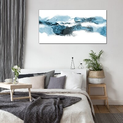 Ocean waves in shades of blue Glass art print