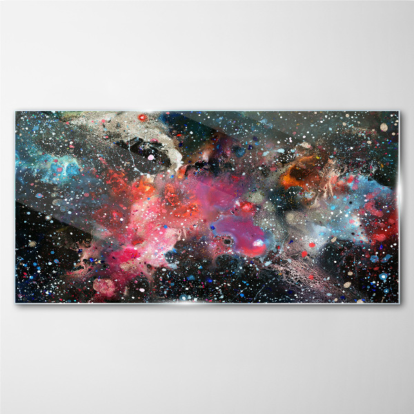 Cosmic explosion of colors Wall art on glass