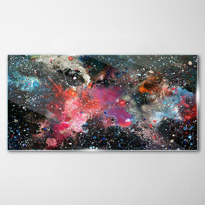 Cosmic explosion of colors Wall art on glass