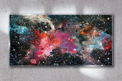 Cosmic explosion of colors Wall art on glass