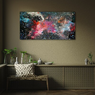 Cosmic explosion of colors Wall art on glass