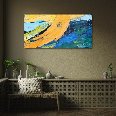 A wave of colors in motion Glass art print