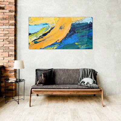 A wave of colors in motion Glass art print