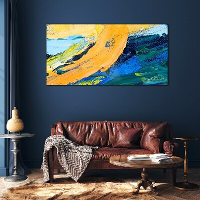 A wave of colors in motion Glass art print