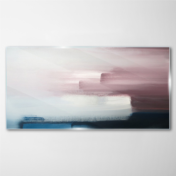 Abstract landscape in pastel shades Wall art on glass