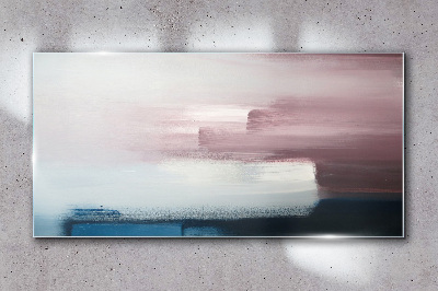 Abstract landscape in pastel shades Wall art on glass