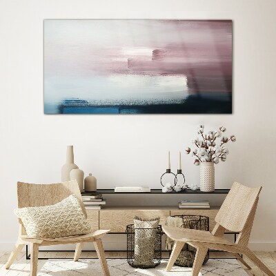 Abstract landscape in pastel shades Wall art on glass