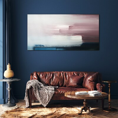 Abstract landscape in pastel shades Wall art on glass