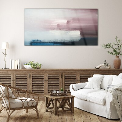 Abstract landscape in pastel shades Wall art on glass