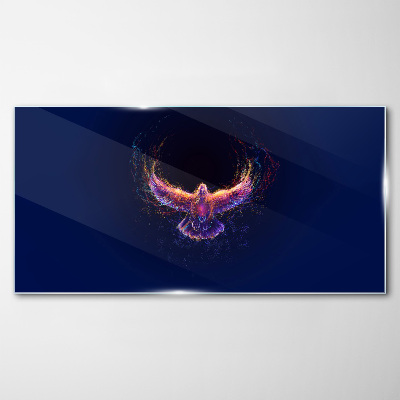 Bird on Fire Wall art on glass
