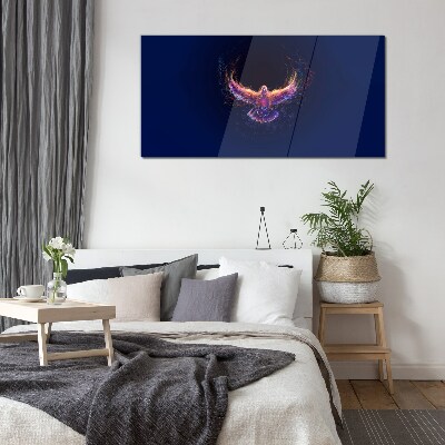 Bird on Fire Wall art on glass