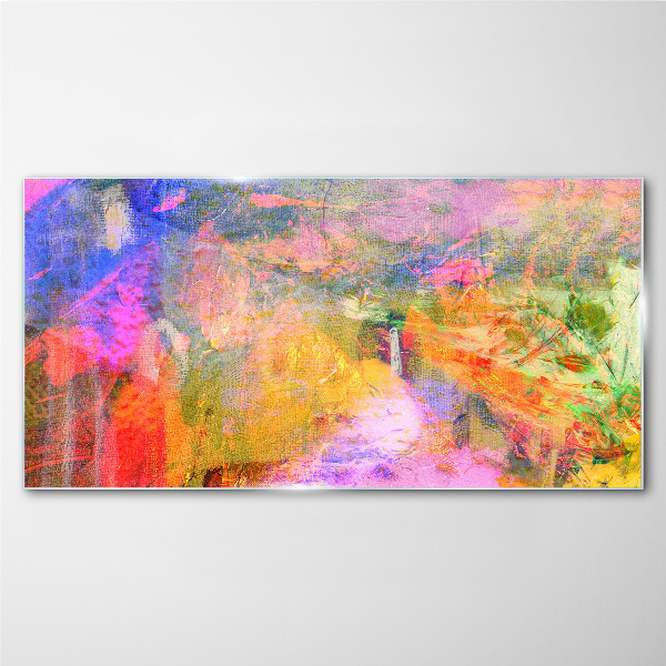Colorful abstract landscape Glass art print