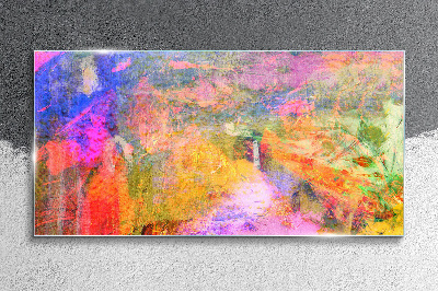 Colorful abstract landscape Glass art print