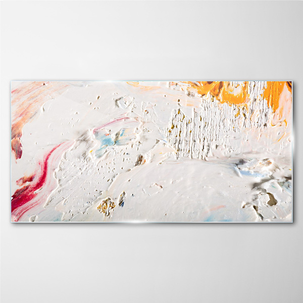 Abstract composition of colors and textures Wall art on glass