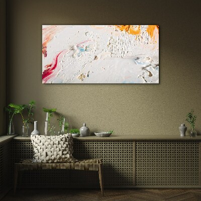 Abstract composition of colors and textures Wall art on glass