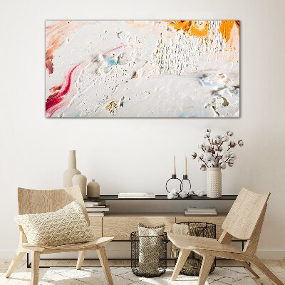 Abstract composition of colors and textures Wall art on glass