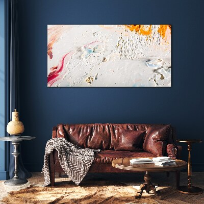 Abstract composition of colors and textures Wall art on glass