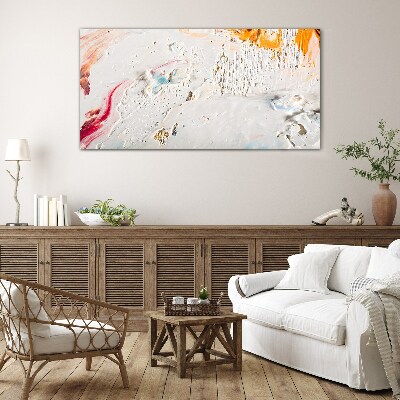 Abstract composition of colors and textures Wall art on glass