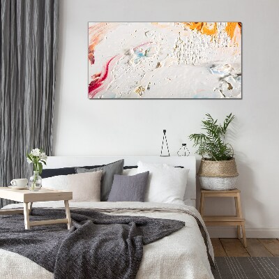 Abstract composition of colors and textures Wall art on glass