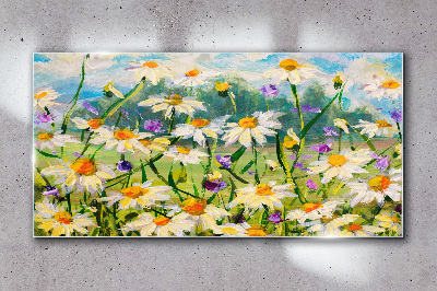A flower paradise in the summer sun Glass art print