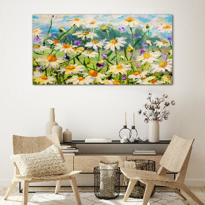 A flower paradise in the summer sun Glass art print