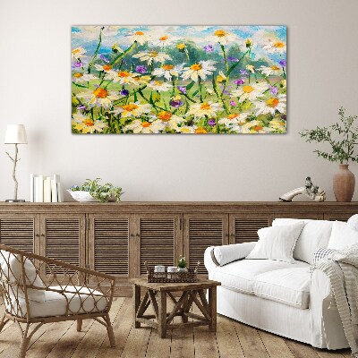 A flower paradise in the summer sun Glass art print