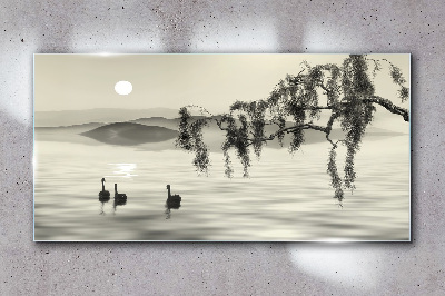 Silence by the water Wall art on glass