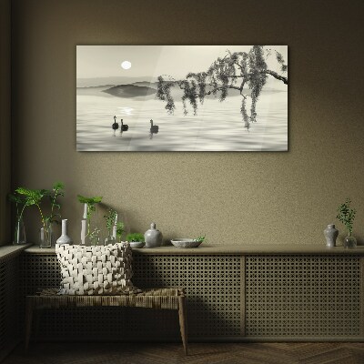 Silence by the water Wall art on glass