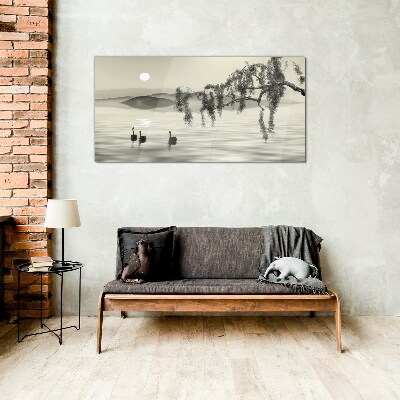 Silence by the water Wall art on glass