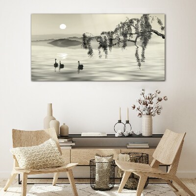 Silence by the water Wall art on glass