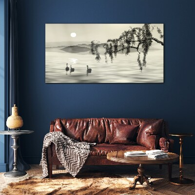 Silence by the water Wall art on glass