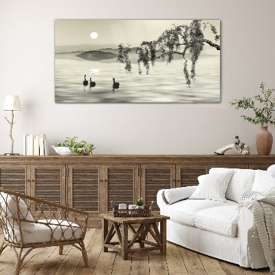 Silence by the water Wall art on glass