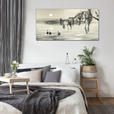 Silence by the water Wall art on glass