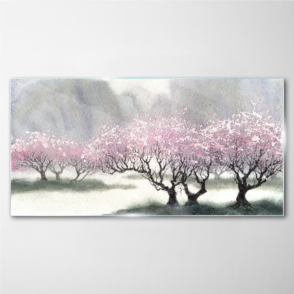 Spring blooming Glass art print