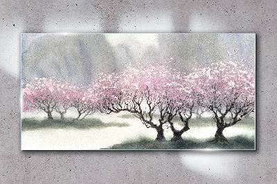Spring blooming Glass art print