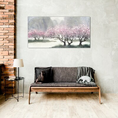 Spring blooming Glass art print
