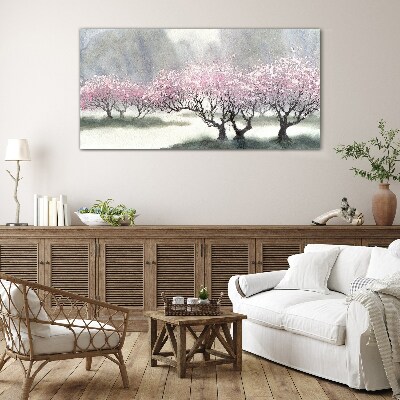 Spring blooming Glass art print