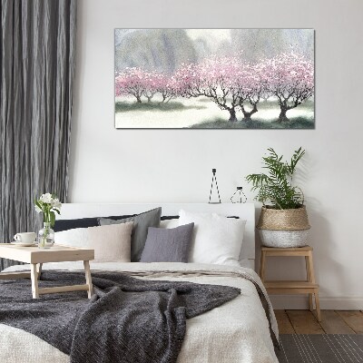Spring blooming Glass art print
