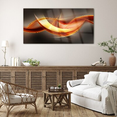 Dynamic waves of warm colors Glass art print