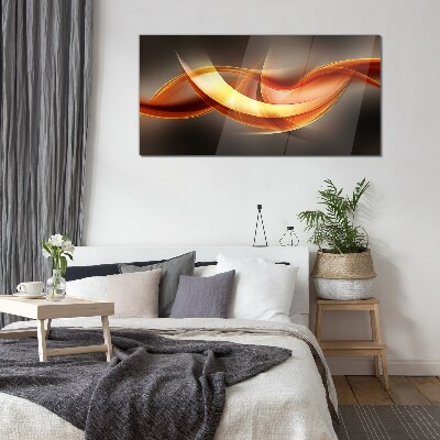 Dynamic waves of warm colors Glass art print