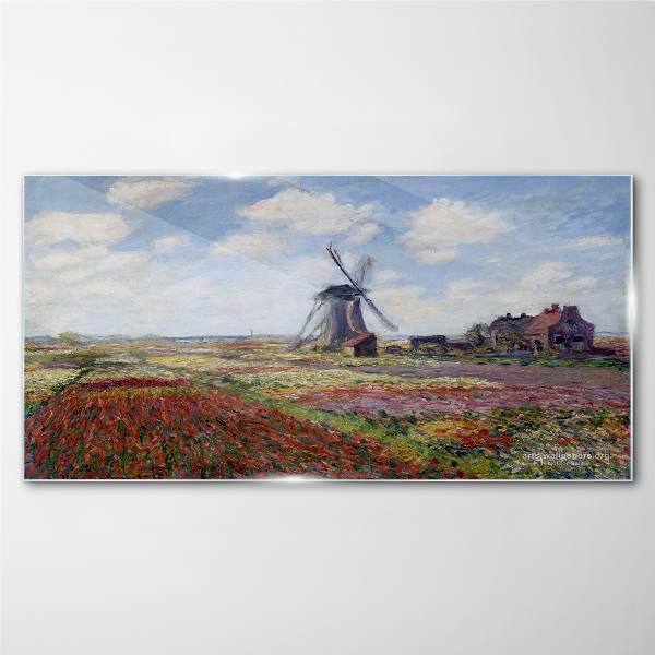 Landscape with a windmill Glass art print
