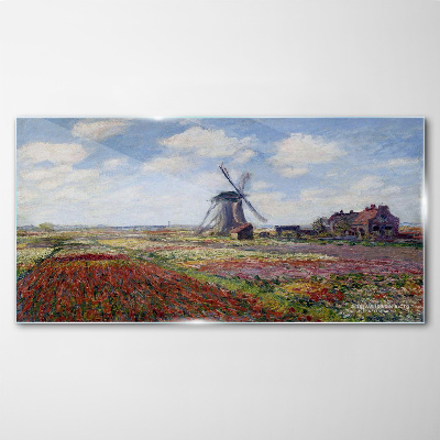 Landscape with a windmill Glass art print