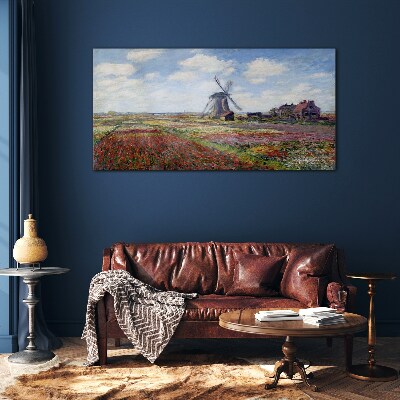 Landscape with a windmill Glass art print