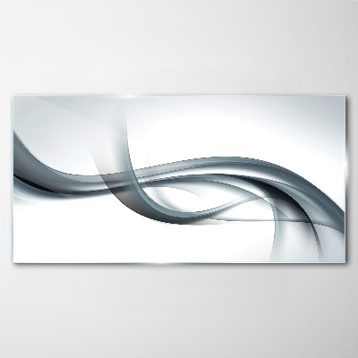 Waves in shades of gray Glass art print