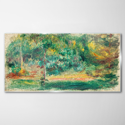 Green landscape in summer light Glass art print