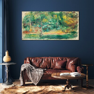 Green landscape in summer light Glass art print