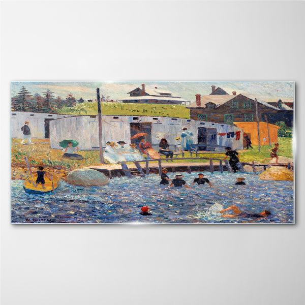A summer day at the lake Wall art on glass
