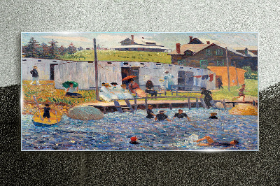 A summer day at the lake Wall art on glass