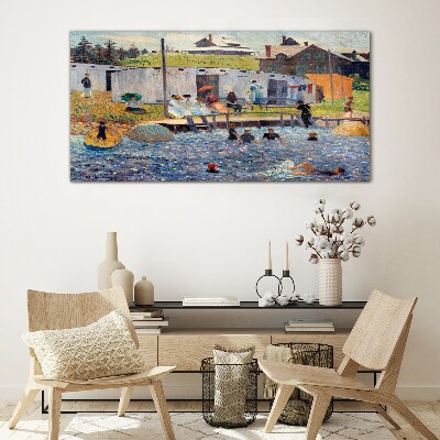 A summer day at the lake Wall art on glass